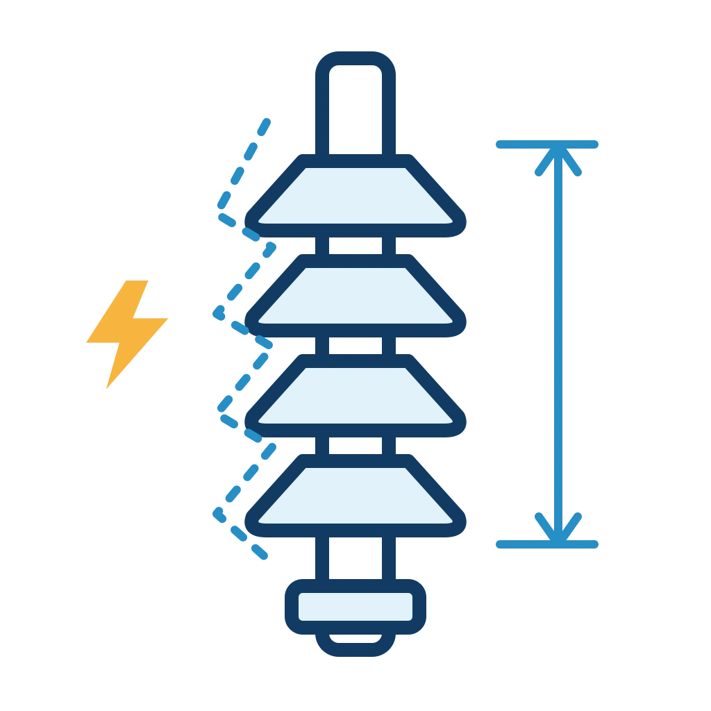 Epoxy resin insulation pole and creepage distance design for electrical safety