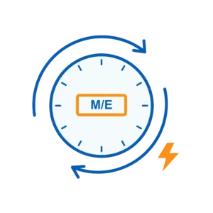 Mechanical and electrical switching life clock icon M/E class for long durability